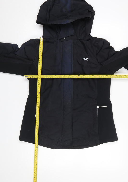 Hollister Boys Black XL Windbreaker Waterproof Hooded Jacket