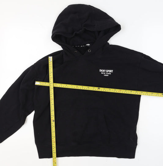 DKNY Sport Boys Black Pullover Hoodie S Cotton Blend Casual