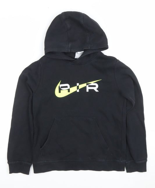 Nike Boys Black Air Pullover Hoodie M Cotton Blend Long Sleeve