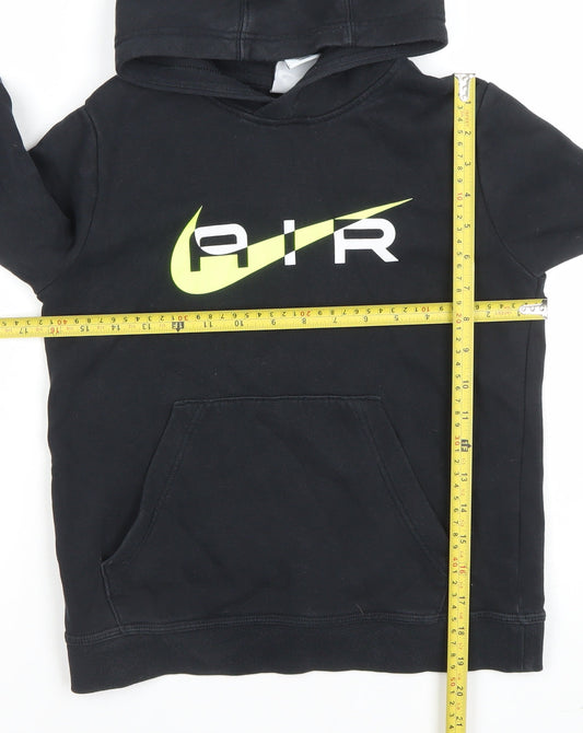 Nike Boys Black Air Pullover Hoodie M Cotton Blend Long Sleeve