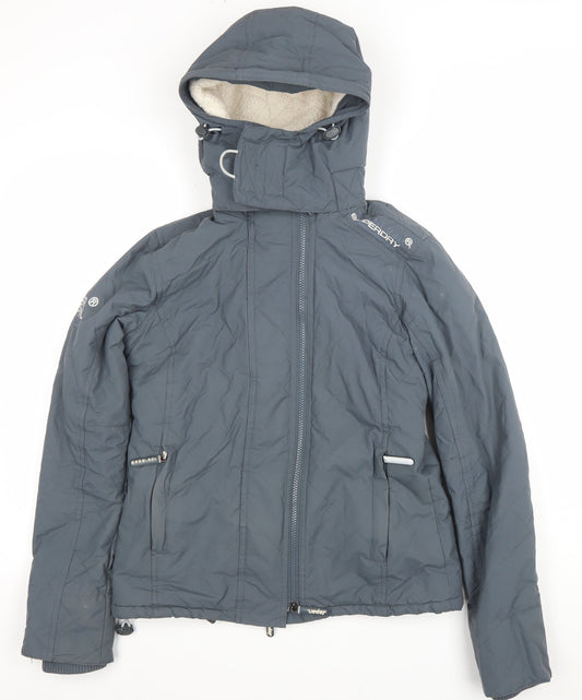 Superdry Men's Grey Small Hooded Puffer Jacket Windcheater