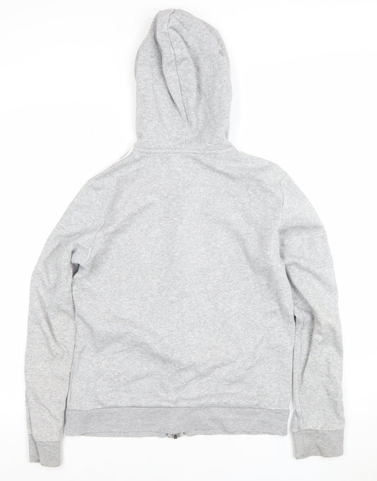Adidas Women's Grey Full Zip Hoodie Size 12-14 Cotton Blend
