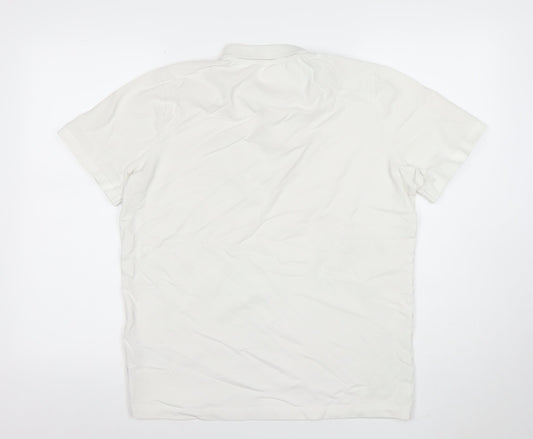Slazenger Men's White Cotton Stretch Polo Shirt Size S