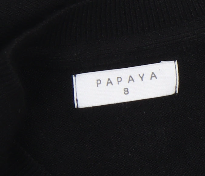 Additional view of Papaya Women’s Black, size UK 8, Jumper Dress V-Neck Knit Long Sleeve