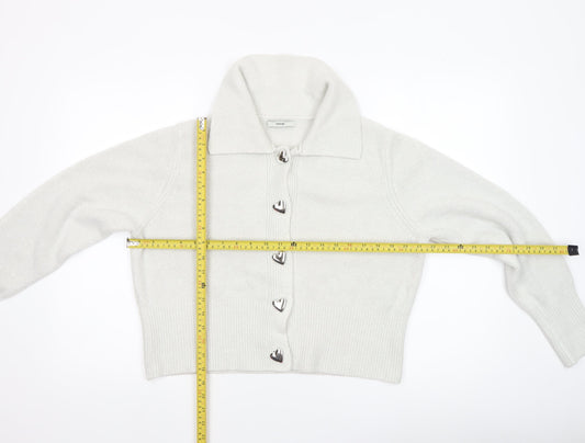 George Women’s Ivory Collared Cardigan L Long Sleeve Knit