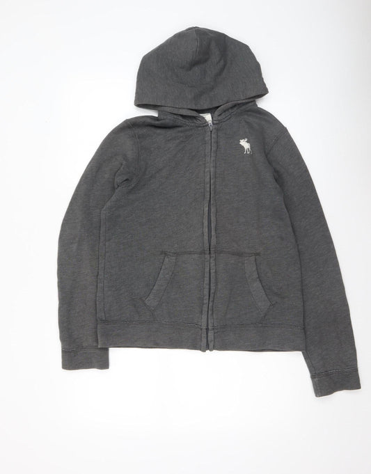 Abercrombie & Fitch Kids Boys Grey Full Zip Hoodie XL Cotton Blend