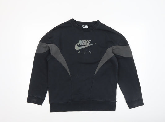 Nike Boys Black Air Logo Pullover Sweatshirt Size 146cm