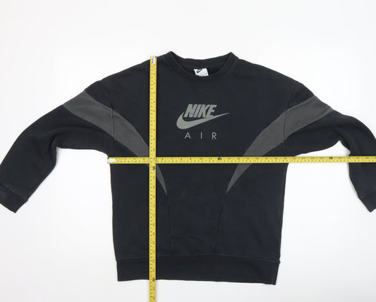 Nike Boys Black Air Logo Pullover Sweatshirt Size 146cm