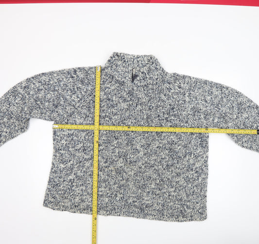 Gina Laura Women's Grey Chunky High Neck Wool Blend Jumper XL