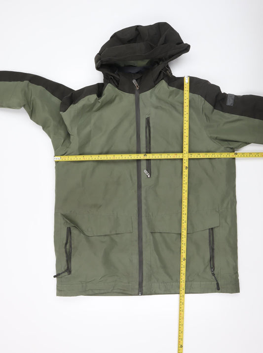 Cotton Traders Men's Green L Hooded Parka Jacket Water Resistant Lined