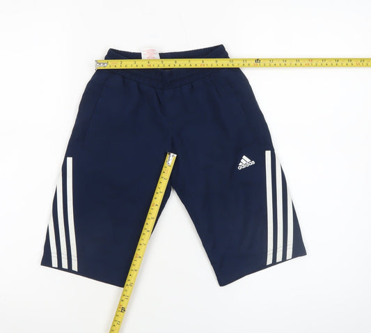 Adidas Boys Blue 4-5 Years Athletic Shorts with Stripes