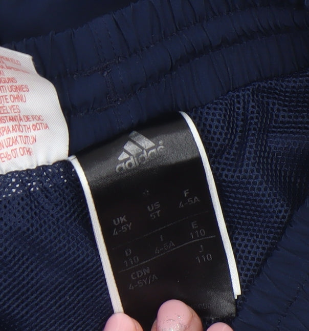 Adidas Boys Blue 4-5 Years Athletic Shorts with Stripes