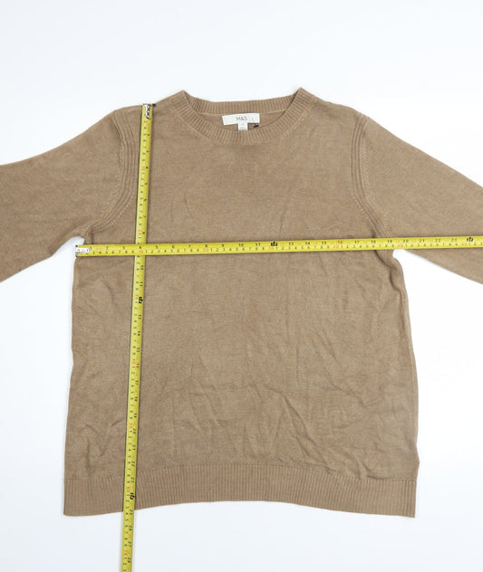 Marks and Spencer Women’s Beige Crew Neck Acrylic Jumper Size 14
