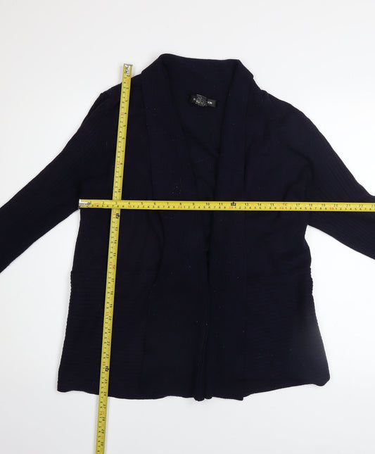 89th & Madison Women's Black XL Open Front Knit Cardigan