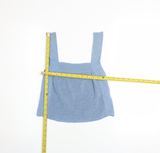 ZARA Women Blue Knit Camisole Tank Top Size S
