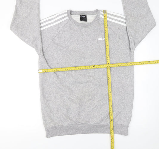 Adidas Womens Grey Crew Neck Sweatshirt XS Classic Logo Pullover