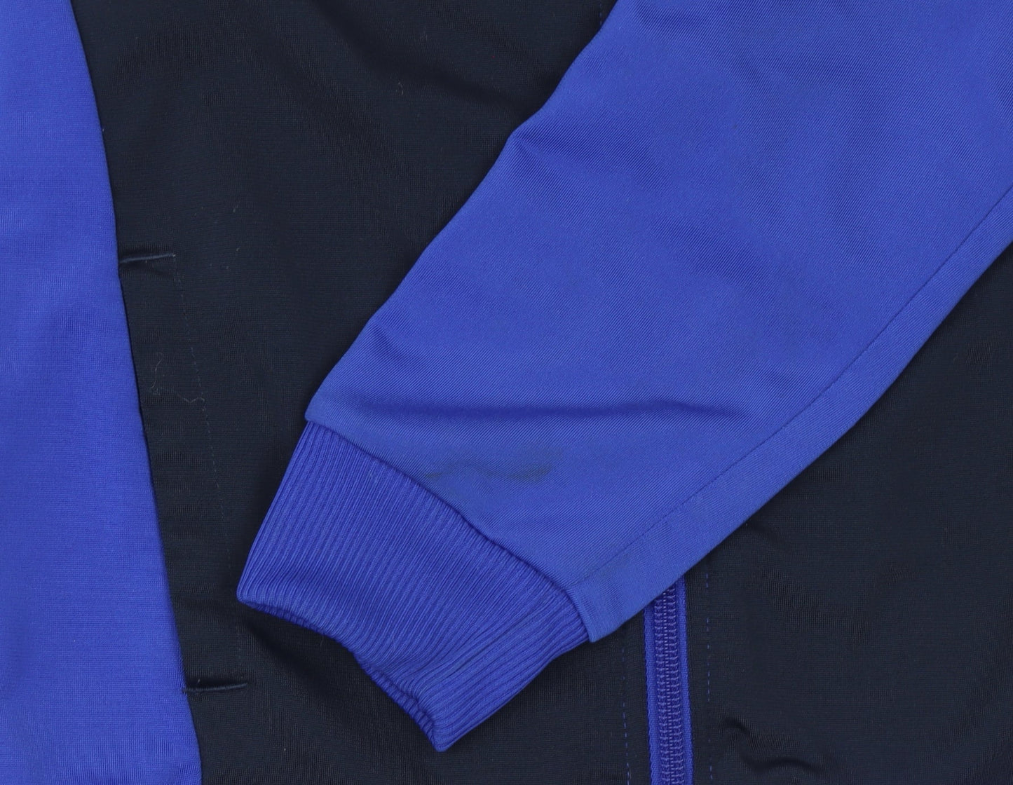 Adidas Boys Blue Track Jacket 10 Years Full Zip Colourblock Activewear