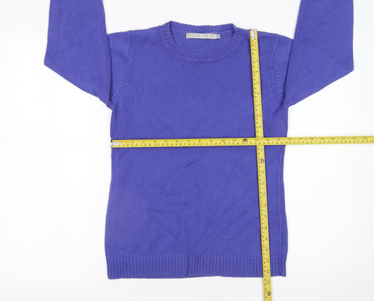 EWM Women’s Purple Cotton Crew Neck Jumper Size S 10-12