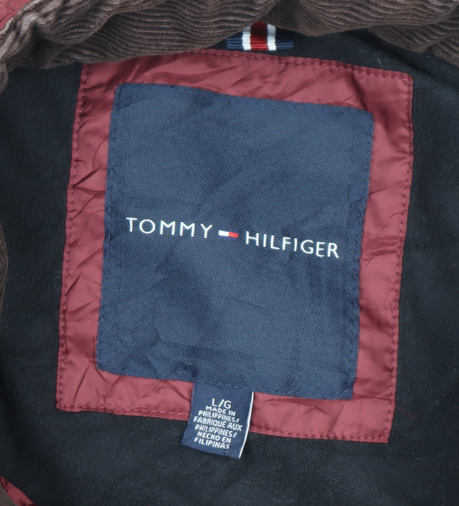 Tommy Hilfiger Men's Red Quilted Faux Leather Jacket Size L