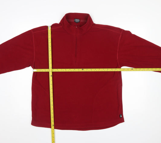 Tiso Women’s Red Fleece Pullover Sweatshirt Size 16 1/2 Zip Warm Winter Top