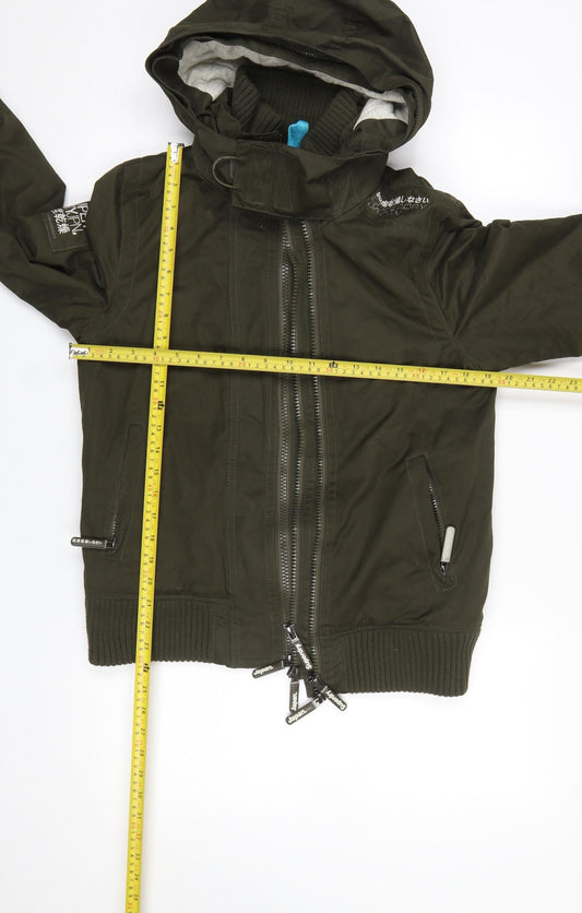 Superdry Men’s Green The Windbomber Hooded Bomber Jacket Size M