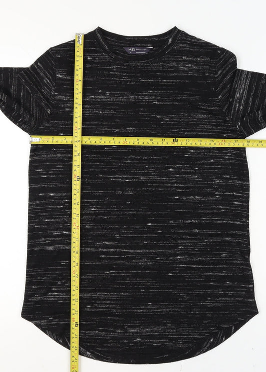 Marks and Spencer Women's Black Mix Long Sleeve Jersey Top Size 10