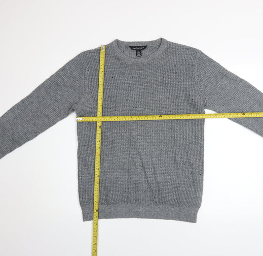 Cedar Wood State Men's Grey XS Crew Neck Waffle Knit Pullover Jumper