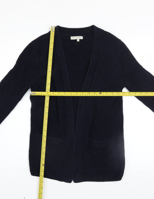 Hobbs Women’s Blue Cotton Knit Long Sleeve Open Cardigan XS