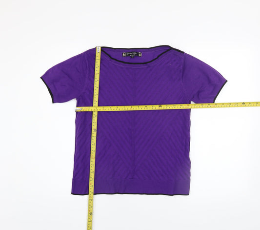 Principles by Ben de Lisi Women's Purple Knit Short Sleeve Top Size 12