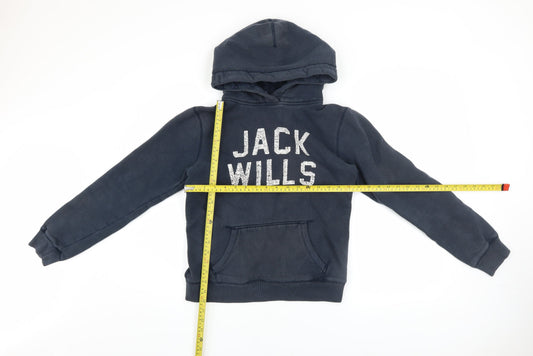 Jack Wills Women's Navy Blue Hooded Pullover Hoodie UK 12