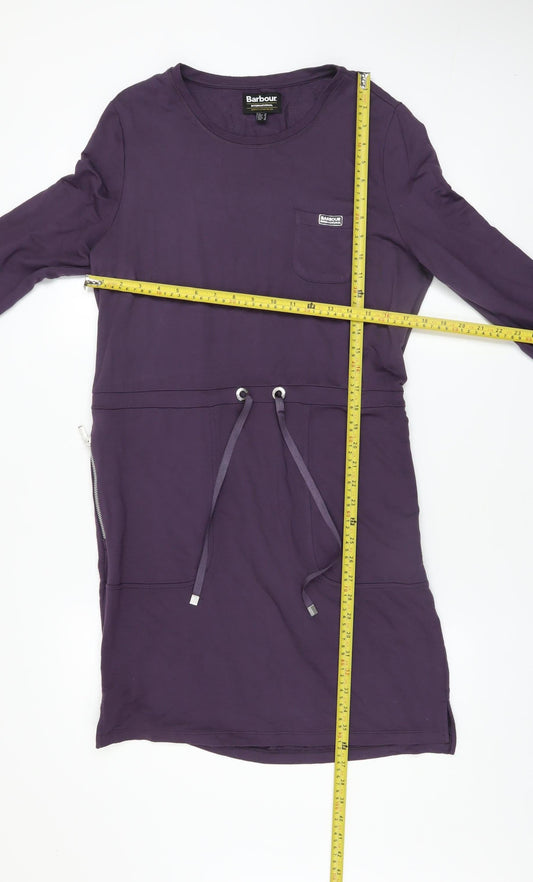 Barbour Women Purple T-Shirt Dress Size 10 Jersey Knee Length
