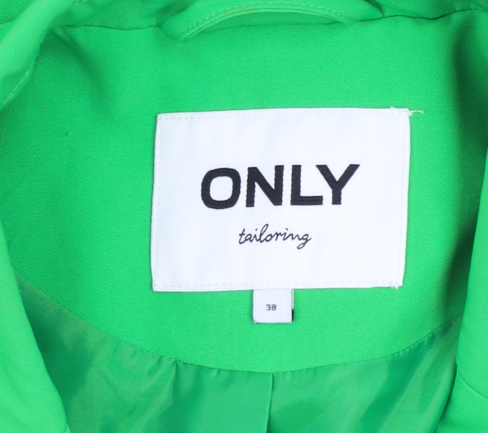 ONLY Women Green Blazer Tailoring Style Size 12 Mid-Length
