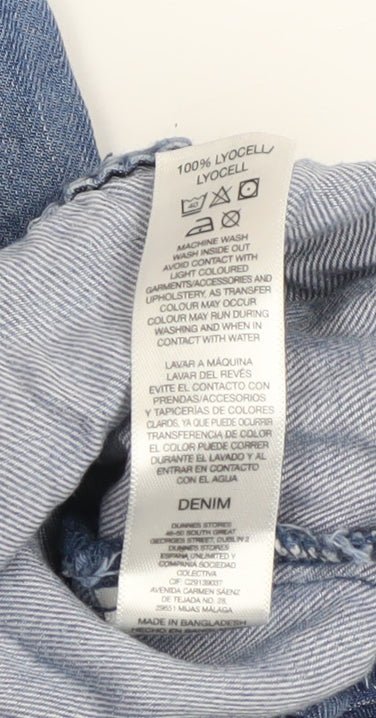 Additional view of Dunnes Women Blue Cargo Trousers Small Lyocell Jogger Style