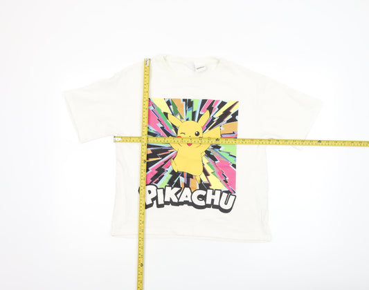 Zara Pokémon Pikachu Boys White 11-12 Years Graphic Cotton T-Shirt