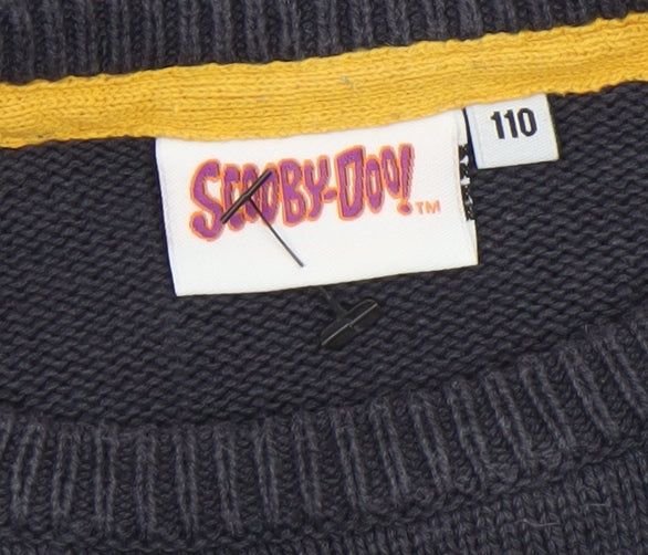 Scooby-Doo Boys Navy Blue Pullover Jumper Cotton Blend Size 4-5 Years