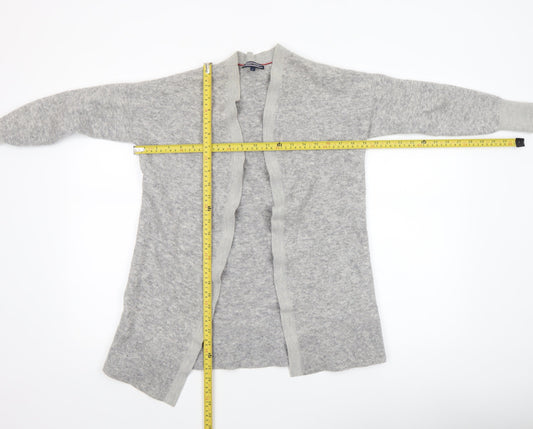 Tommy Hilfiger Women's Grey Wool Blend Open Knit Cardigan XS