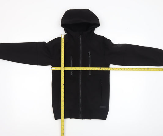 Firetrap Boys Black 7-8 Years Hooded Soft Shell Jacket