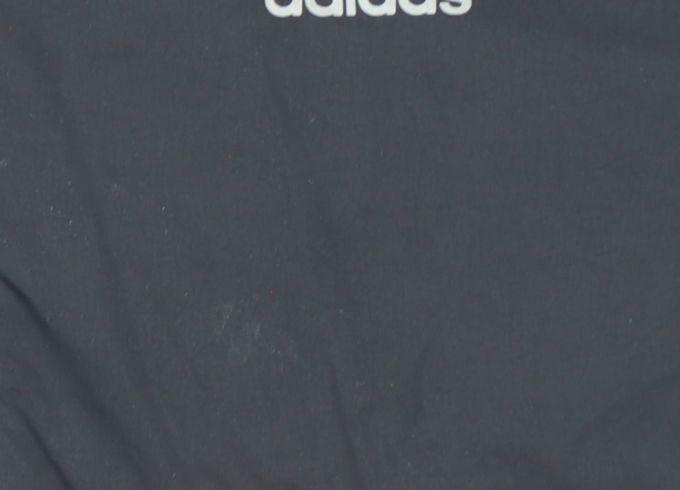 Adidas Boys Black 13-14 Years Track Jacket Full Zip Fleece Sports Top