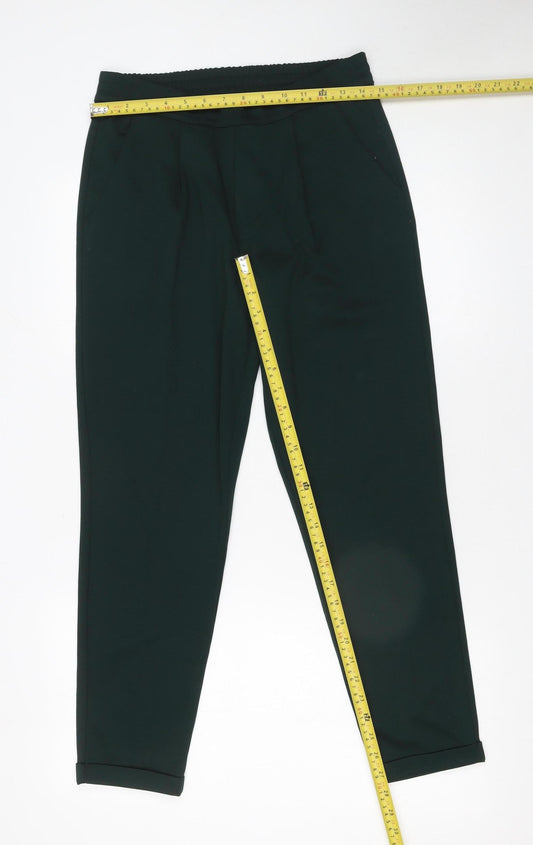 Jacqueline de Yong Women’s Green Tapered Elastic Waist Trousers Size S