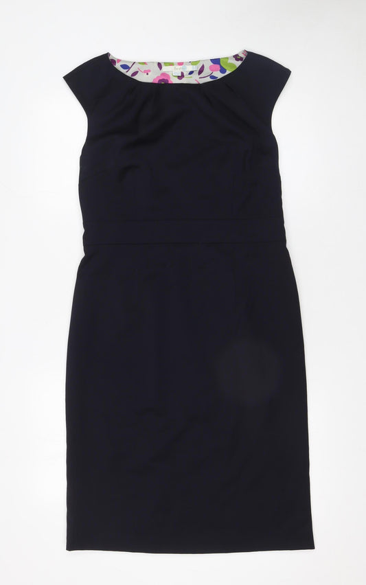 Boden Women’s Navy Wool Sheath Dress Size 12 Classic Workwear
