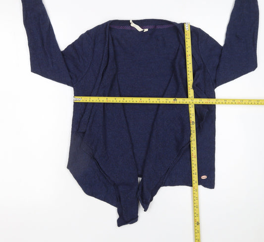 White Stuff Women's Blue Wool Long Sleeve Open Cardigan Size 12