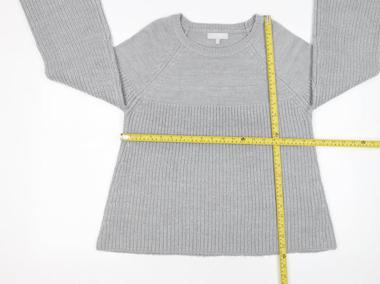 Red Herring Women’s Grey Long Sleeve Chunky Knit Jumper Size 14