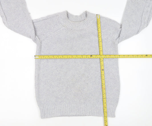 Boden Women Grey Chunky Knit Wool Blend Pullover Jumper XS