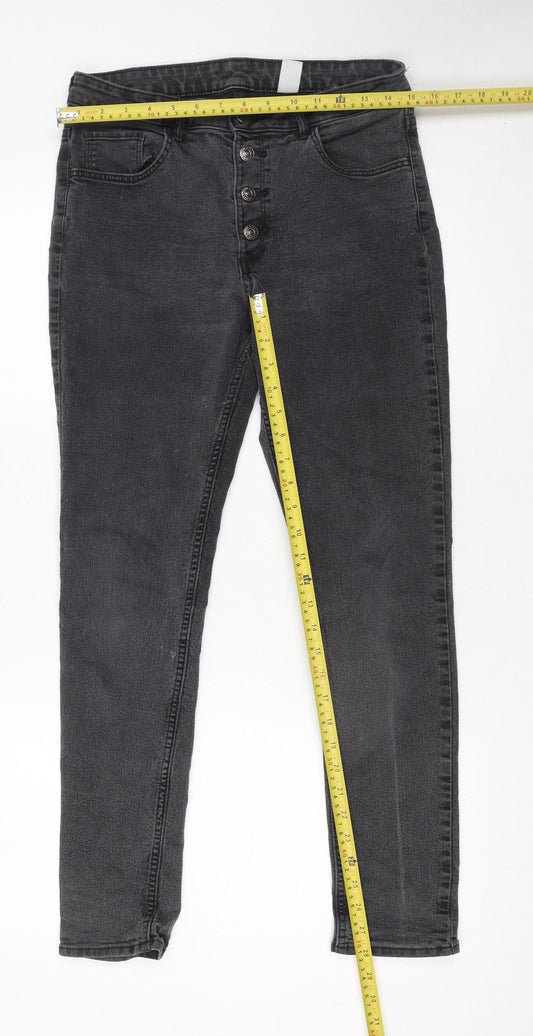 &Denim Women Grey High Rise Skinny Ankle Jeans Size 14