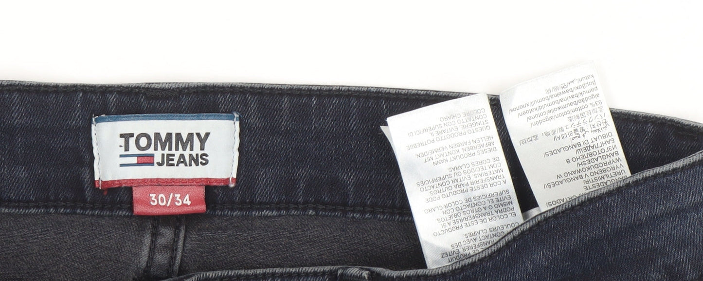 Tommy Jeans Men’s Blue Slim Fit Straight Denim Jeans 30W 34L
