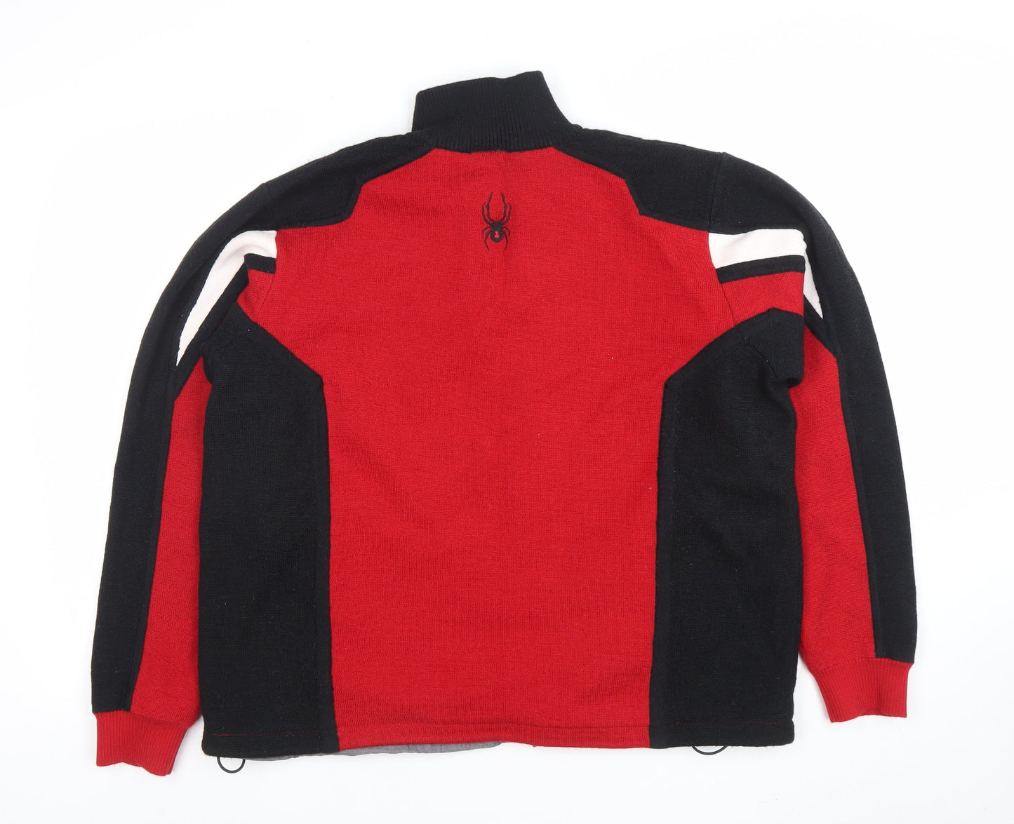 Spyder Men's Red Black 1/2 Zip Wool Ski Sweatshirt Size L