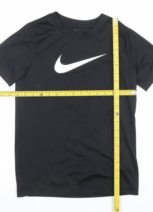 Nike Women Black Dri-Fit Logo T-Shirt Medium Active Sports Top