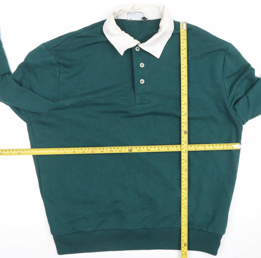 ASOS Men’s Green Collared Henley Sweatshirt Size M