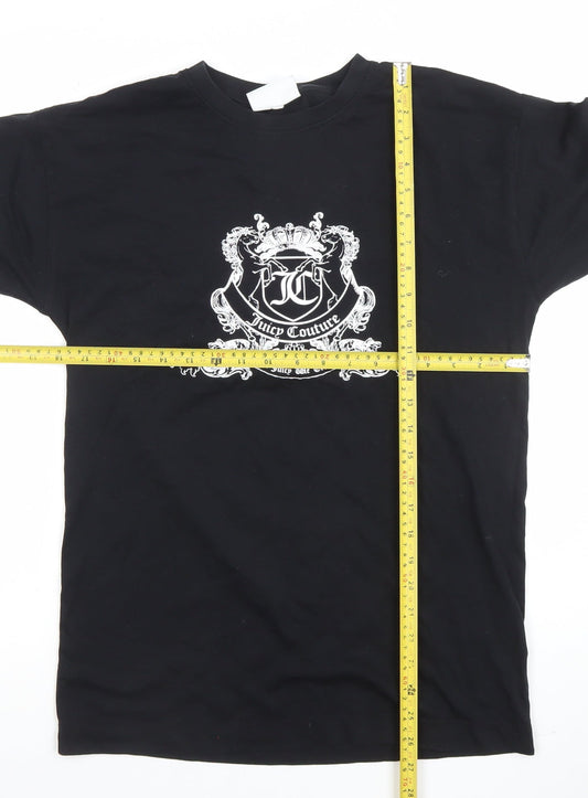 Juicy Couture Unisex Black XS Long Sleeve Logo Graphic T-Shirt
