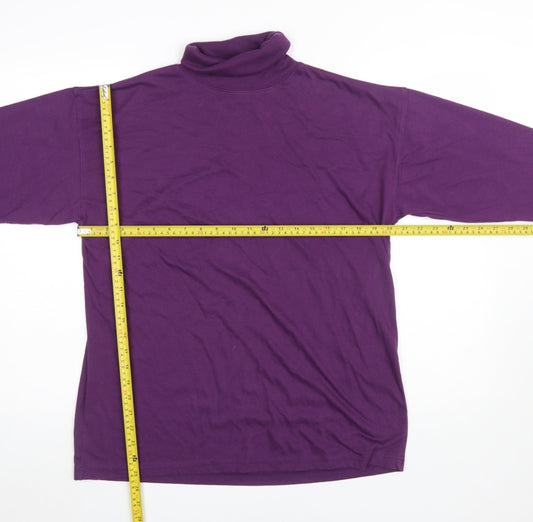 Nuggets Fashions Women's Purple Roll Neck Long Sleeve Top L